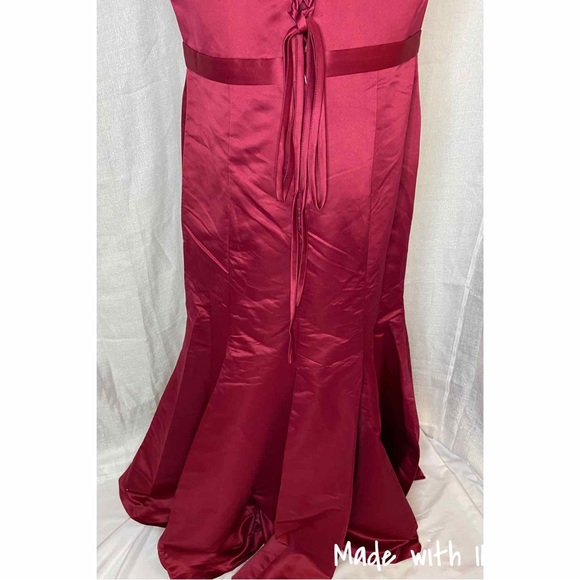 Lauren Burgundy Long Formal Gown Bridesmaid Dress - Picture 7 of 9